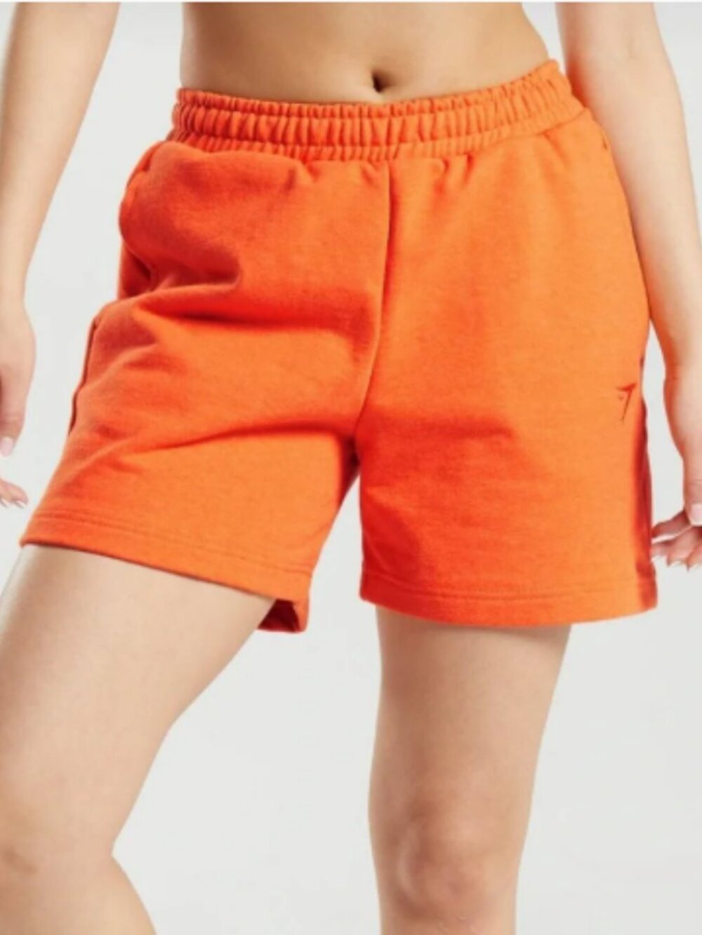 Gymshark Blaze Orange Marl Oversized Rest Day Sweat Shorts Womens Size XS